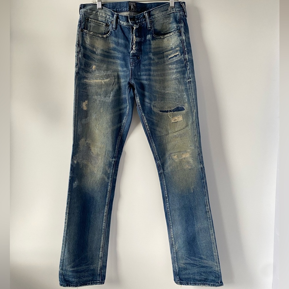 PRPS Demon Fit Distressed Selvedge-Style Jeans | Medium Wash | Men’s 33